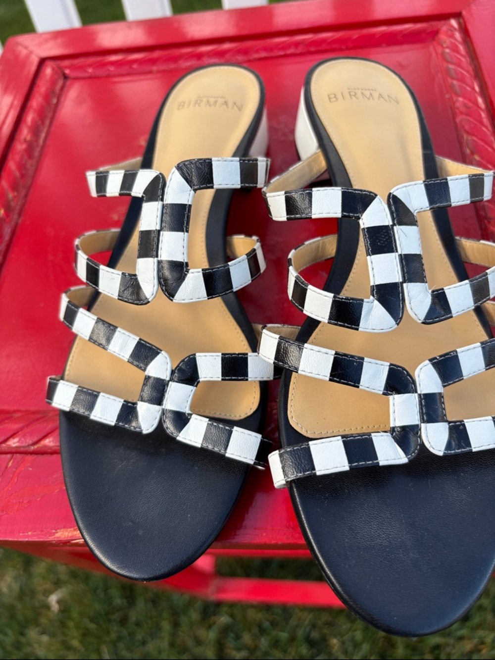 Alexandre Birman Black & White Sandals Size 7 - Picture 7 of 7